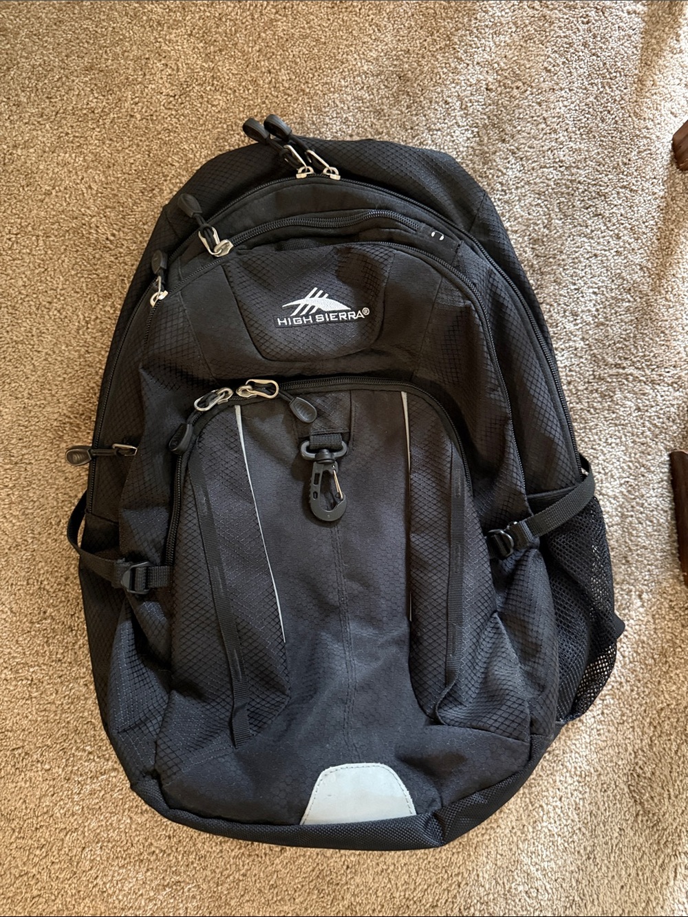 High Sierra Black Men's Backpack with Reflective Accent